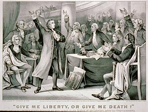 Liberty Art Print - Give Me Liberty, Or Give Me Death! Patrick Henry Delivering His Speech On The Rights Of The Colonies, Before The Virginia Assembly, Convened At Richmond, March 23rd 1775, Concluding With The Above Sentiment, Which Became The War Cry Of The Revolution.