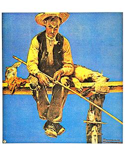 Pole Art Print - Gone Fishing