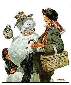 Grandpa Art Print - Gramps And The Snowman