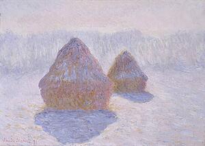 Sun Art Print - Haystacks (Effect Of Snow And Sun)