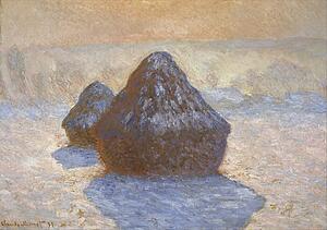 Snow Art Print - Haystacks: Snow Effect