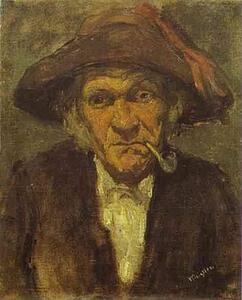 Art Print - Head Of Old Man Smoking