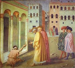 Art Print - Healing Of A Cripple And The Raising Of Tabitha. Detail