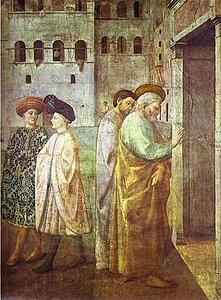 Art Print - Healing Of A Cripple And The Raising Of Tabitha. Detail