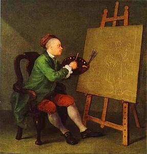 Art Print - Hogarth Painting The Comic Muse