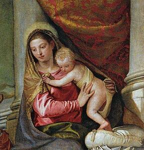 Holy Family With Saint John The Baptist, Saint Abthony Abbot, And Saint Catherine. Detail - Art Print Art Print - Holy Family With Saint John The Baptist, Saint Abthony Abbot, And Saint Catherine. Detail