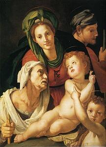 Holy Family With St.elizabeth (Or St. Anne?) And The Infant St. John The Baptist - Art Print Art Print - Holy Family With St.elizabeth (Or St. Anne?) And The Infant St. John The Baptist