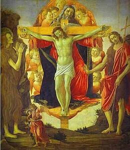 Holy Trinity With Mary Magdalene, St. John The Baptist And Tobias And The Angel (Pala Della Convertite) - Art Print Art Print - Holy Trinity With Mary Magdalene, St. John The Baptist And Tobias And The Angel (Pala Della Convertite)