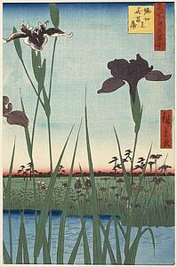 Onions Art Print - Horikiri Iris Garden (Horikiri No Hanash�? Bu), From The Series One Hundred Famous Views Of Edo (Meisho Edo Hyakkei)