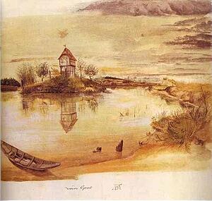 Art Print - House By A Pond