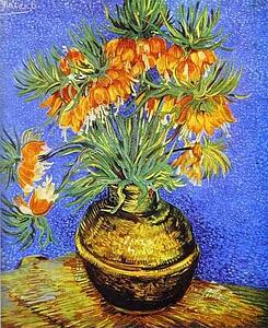Art Print - Imperial Crown Fritillaria In A Copper Vase