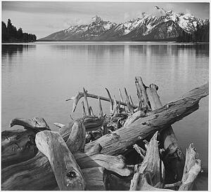 Background Art Print - Jackson Lake In Foreground, With Teton Range In Background, View Looking Southwest From North End Of The Lake. Grand Teton National Park, Wyoming. Photographs Of National Parks And Monuments, Compiled 1941 - 1942, Documenting The Period Ca. 1933 - 1942.