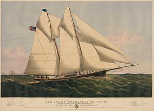 Art Print - James Gordon Bennett, Jr.'s 205-Ton Schooner Henrietta, Built At The Henry Steers Shipyard In 1861, And Winner Of The New York Yacht Club's Great Ocean Race In 1866.