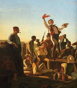 Art Print - Jolly Flatboatmen In Port. Detail