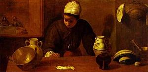 Kitchen Maid With The Supper At Emmaus - Art Print Art Print - Kitchen Maid With The Supper At Emmaus