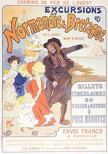 George Art Print - La Compagnie Des Chemins De Fer De L'ouest, "excursions En Normandie Et Bretagne".