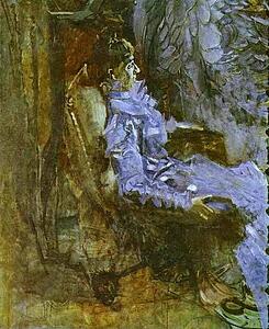 Lady In A Violet Dress (Portrait Of Nadezhda Zabela-Vrubel, The Artist's Wife) - Art Print Art Print - Lady In A Violet Dress (Portrait Of Nadezhda Zabela-Vrubel, The Artist's Wife)