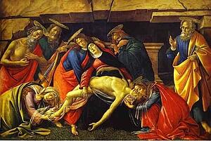 Lamentation Over The Dead Christ With The Saints Jerome, Paul And Peter - Art Print Art Print - Lamentation Over The Dead Christ With The Saints Jerome, Paul And Peter