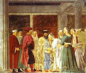 Art Print - Legend Of The True Cross: The Queen Of Sheba Meeting With Solomon