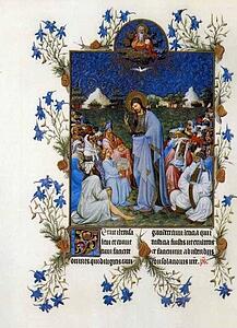 Les Trä�s Riches Heures Du Duc De Berry. Feeding The Multitude - Art Print Art Print - Les Trä�s Riches Heures Du Duc De Berry. Feeding The Multitude