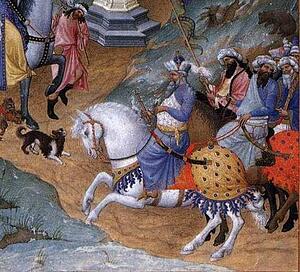 Les Trä�s Riches Heures Du Duc De Berry. The Meeting Of The Three Magi. Detail - Art Print Art Print - Les Trä�s Riches Heures Du Duc De Berry. The Meeting Of The Three Magi. Detail