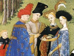 Les Trä�s Riches Heures Du Duc De Berry. April. Chateau De Dourdan. Detail - Art Print Art Print - Les Trä�s Riches Heures Du Duc De Berry. April. Chateau De Dourdan. Detail