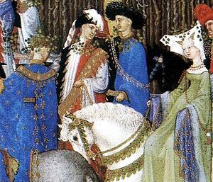 Les Trä�s Riches Heures Du Duc De Berry. May. Hotel De Neste, The Duke's Paris Residence. Detail - Art Print Art Print - Les Trä�s Riches Heures Du Duc De Berry. May. Hotel De Neste, The Duke's Paris Residence. Detail
