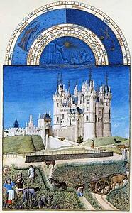 Les Trä�s Riches Heures Du Duc De Berry. September. Château De Saumur - Art Print Art Print - Les Trä�s Riches Heures Du Duc De Berry. September. Château De Saumur
