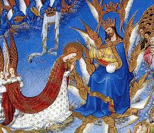 Les Trä�s Riches Heures Du Duc De Berry. Coronation Of Mary. Detail - Art Print Art Print - Les Trä�s Riches Heures Du Duc De Berry. Coronation Of Mary. Detail