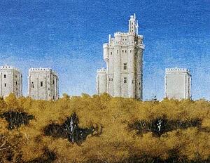 Les Trä�s Riches Heures Du Duc De Berry. December. Chateau De Vincennes. Detail - Art Print Art Print - Les Trä�s Riches Heures Du Duc De Berry. December. Chateau De Vincennes. Detail