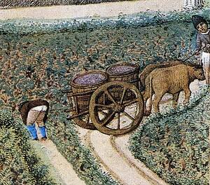 Les Trä�s Riches Heures Du Duc De Berry. September. Château De Saumur. Detail - Art Print Art Print - Les Trä�s Riches Heures Du Duc De Berry. September. Château De Saumur. Detail