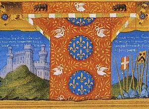 Les Trä�s Riches Heures Du Duc De Berry. January. A New Year's Day Feast Including Jean De Berry. Detail - Art Print Art Print - Les Trä�s Riches Heures Du Duc De Berry. January. A New Year's Day Feast Including Jean De Berry. Detail