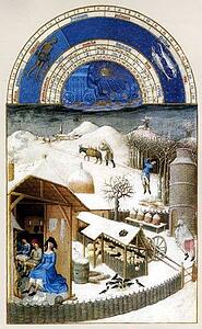 Les Trä�s Riches Heures Du Duc De Berry. February - Art Print Art Print - Les Trä�s Riches Heures Du Duc De Berry. February