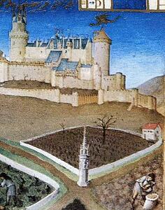 Les Trä�s Riches Heures Du Duc De Berry. March. Château De Lusignan. Detail - Art Print Art Print - Les Trä�s Riches Heures Du Duc De Berry. March. Château De Lusignan. Detail