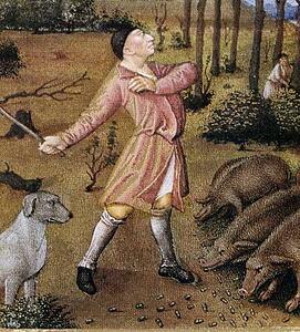 Les Trä�s Riches Heures Du Duc De Berry. November. Detail - Art Print Art Print - Les Trä�s Riches Heures Du Duc De Berry. November. Detail