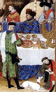 Les Trä�s Riches Heures Du Duc De Berry. January. A New Year's Day Feast Including Jean De Berry. Detail - Art Print Art Print - Les Trä�s Riches Heures Du Duc De Berry. January. A New Year's Day Feast Including Jean De Berry. Detail