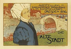 Otto Art Print - L'exposition Saxonne Commerciale Et Artistique De Dresde En 1896, "la Vielle Ville".