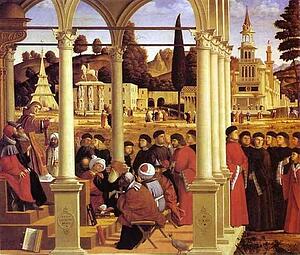 Life Of St. Stephen: St. Stephen Disputing - Art Print Art Print - Life Of St. Stephen: St. Stephen Disputing