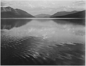 Looking Across Lake Art Print - Looking Across Lake, "mcdonald Lake, Glacier National Park, " Montana. Photographs Of National Parks And Monuments, Compiled 1941 - 1942, Documenting The Period Ca. 1933 - 1942.