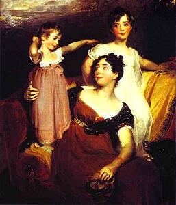 Art Print - Lydia, Wife Of Sir Thomas Acland, 10th Bart With Two Of Their Children