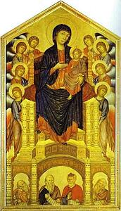 Madonna And Child Enthroned With Eight Angels And Four Prophets (Maestà) - Art Print Art Print - Madonna And Child Enthroned With Eight Angels And Four Prophets (Maestà)