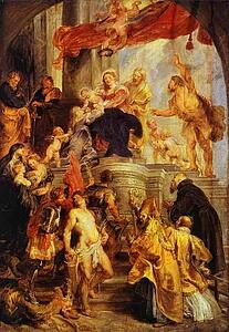 Madonna And Child Enthroned With Saints - Art Print Art Print - Madonna And Child Enthroned With Saints
