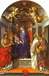 Madonna And Child Enthroned With St John The Baptist, St Victor, St Bernard And St Zenobius ("altarpiece Of The Otto Di Pratica") - Art Print Art Print - Madonna And Child Enthroned With St John The Baptist, St Victor, St Bernard And St Zenobius ("altarpiece Of The Otto Di Pratica")