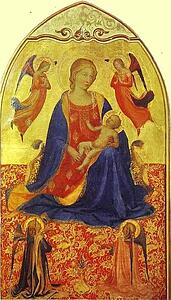 Madonna And Child With Angels - Art Print Art Print - Madonna And Child With Angels