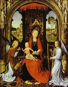 Madonna And Child With Angels - Art Print Art Print - Madonna And Child With Angels