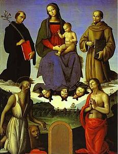 Madonna And Child With Four Saints (Tezi Altarpiece) - Art Print Art Print - Madonna And Child With Four Saints (Tezi Altarpiece)