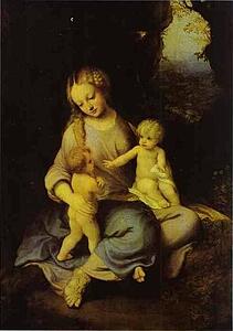 Madonna And Child With St. John - Art Print Art Print - Madonna And Child With St. John