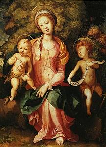 Madonna And Child With The Young Saint John - Art Print Art Print - Madonna And Child With The Young Saint John