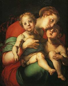 Madonna And Child With The Young St. John (Caritas) - Art Print Art Print - Madonna And Child With The Young St. John (Caritas)