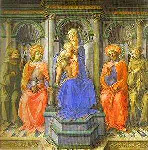Madonna Enthroned With Four Saints - Art Print Art Print - Madonna Enthroned With Four Saints